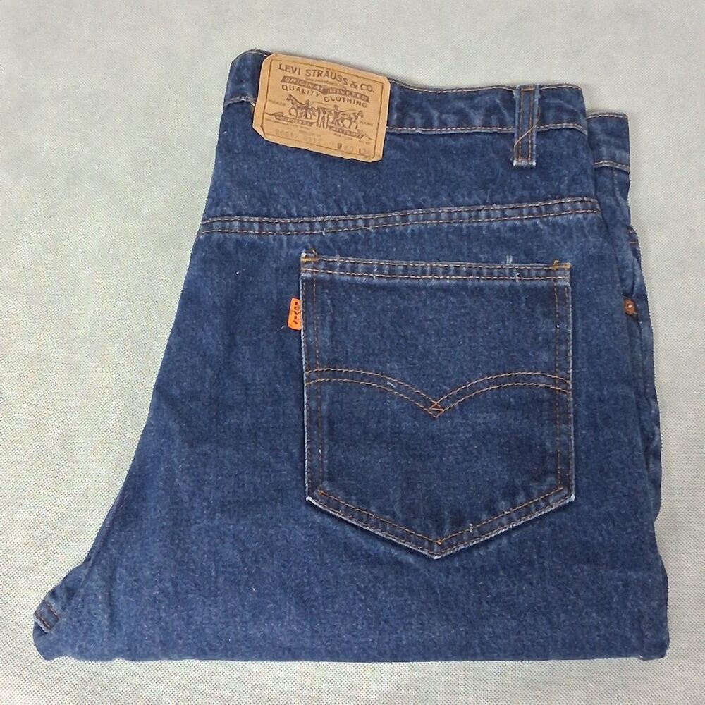 Vtg 1980's Levi's 517 Orange Tab Blue Jeans Men's 40x29 Dark Washed Bootcut USA